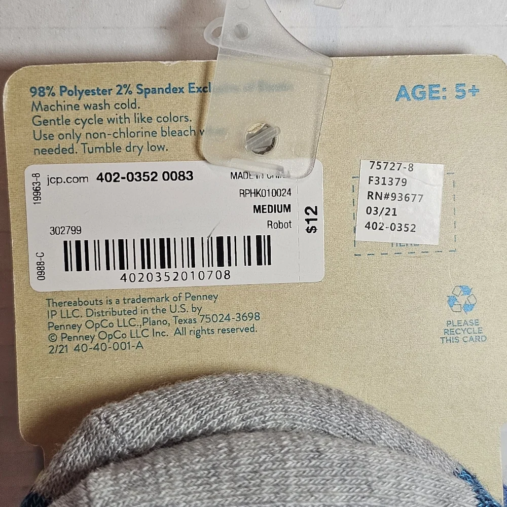 Thereabouts Quarters Boys Socks 6 Pair Socks New Package Blues Grays Age 5+